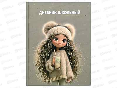 Дневник &quotДевчонка с бабл-ти&quot, А5+, 48 л, книжный переплёт, 1-11 класс, Феникс+