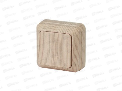 Выключатель INTRO Quadro открытой установки, 10А-250В, сосна, 2-101-11 *10/200
