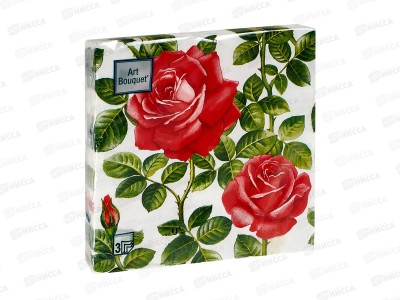 Салфетки 3сл 20л 33*33 Art Bouquet Английская роза, 37400 *12