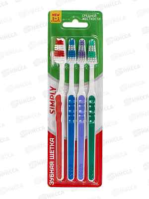 Rendal зубная щетка Средняя Simply 4шт