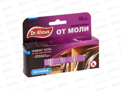 Dr.Klaus Пластины от моли без бапаха 10шт *24