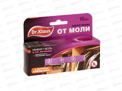 Dr.Klaus Пластины от моли без Апельсин 10шт *24