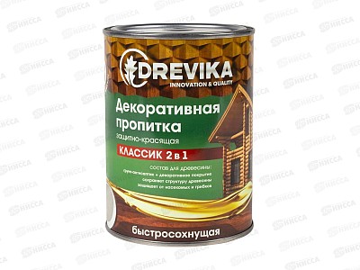 Декоративная пропитка DREVIKA 2в1 Классик белый 0,75л *8