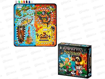 Игра настольная &quotКубикрафт пиксельное приключение 10 в 1&quot 05985