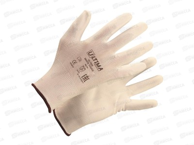 Перчатки нейлоновые с полиуретановым покрытием, белые ULTIMA 620 white touch р.10/XL, ULT620 *12/240