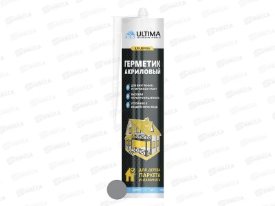 Герметик ULTIMA акриловый для дерева 300г, серый *12
