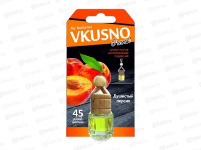 Ароматизатор автомобильный &quotVkusno&quot Персик, жидкий, Freshco