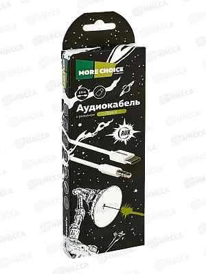 Аудиокабель AUX 3,5mm 2м  More choice UK22в White