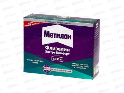 Клей обойный МЕТИЛАН Флизелин Экстра Комфорт Пачка 200г, 3000295 *24