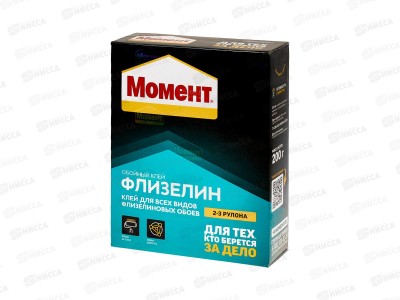Клей обойный МОМЕНТ Флизелин Пачка 200г, 3000293 *24