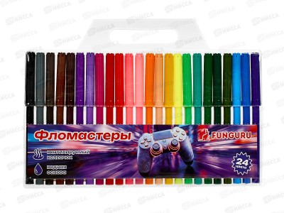 Фломастеры 24цв. &quotBoy's world.Game&quot вентил. колпачек, D-608B-2945h  *12