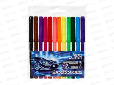 Фломастеры 12цв. &quotBoy's world.Supercar&quot вентил. колпачек, D-608B-2945l  *12/240