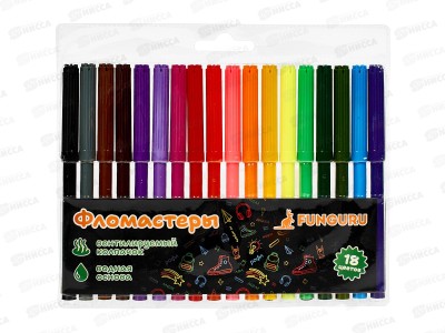 Фломастеры 18цв. &quotCool school&quot вентил. колпачек, D-608B-2945f  *12/192