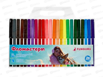 Фломастеры 24цв. &quotМилые друзья. Девочка&quot ПВХ, D-608B-2945g  *12