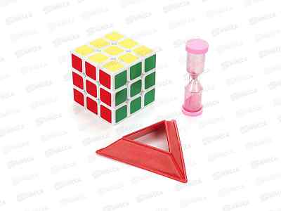 Логическая игра кубик 3х3, часы песочные К471-Н24097-R на блистере