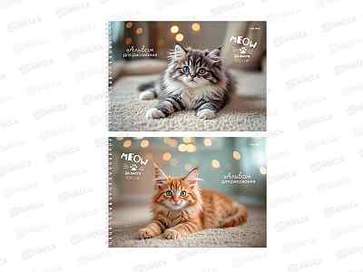 Альбом для рисования 24л ПП Милые котята, 2диз., гребень, 24-8562
