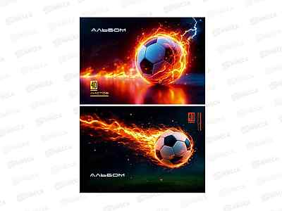 Альбом д/рис.40л ПП Футбольный мяч - 30, 2диз., гребень А40-0227