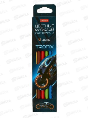 Карандаши  6цв Hatber Троникс трехгран к/к 093403  *24