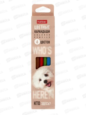 Карандаши  6цв Hatber Кто здесь? трехгран к/к 094108  *24