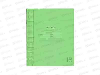 Тетрадь 18л клетка ПандаРог, плас. обложка, зеленый, 15-9466  *10/320