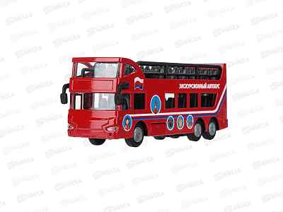 Автобус двухэтаж. &quotТЕХНОПАРК&quot SB-16-21 металл. инерц., 15см
