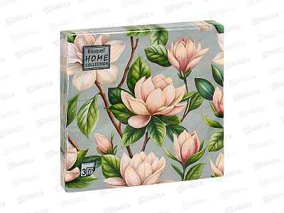 Салфетки 3сл 20л 33*33 Bouquet Цветущая магнолия *12 25744