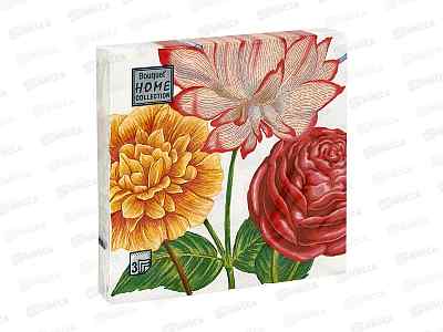 Салфетки 3сл 20л 33*33 Bouquet Home Лотос, 25293 *12