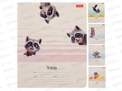 Тетрадь 18л лин. Hatber Вот Енот 096747 *15/240