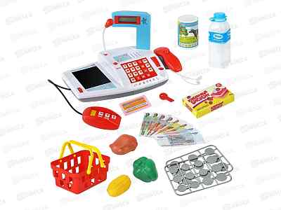 Касса в наборе с продуктами, свет, звук, РТ-00814, 601385