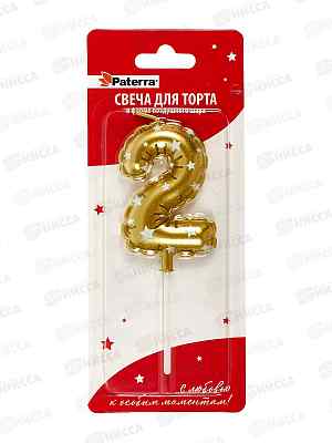 Свеча PATERRA возд.шар. цифра &quot2&quot  491-022 *24