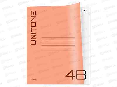 Тетрадь 48л кл. BG UniTone.Neon.пластик.обложка,неон оранж,12473*4/56