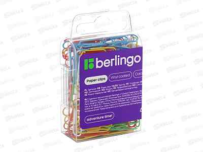 Скрепки Berlingo 28мм 100шт п/у,цветные. 28130 *10/300