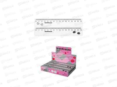 Линейка 15см EK пласт., Clear Beauty. ассорти  65471 *44