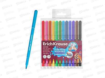 Фломастеры 12цв. EK Safari Ultra Washable 65459 *12/240