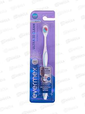 Evermex зубная щетка Ultra 3D Clean голубая мягкая