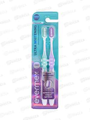 Evermex зубная щетка Ultra Whitening 1+1(2шт)