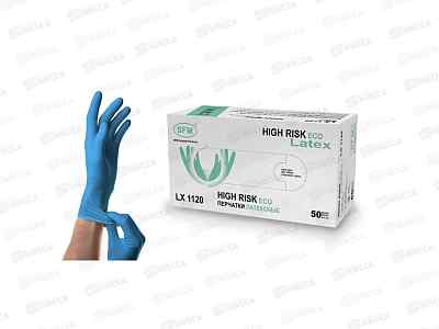 Перчатки HIGH RISK LX1120 ECO S,латекс,н/стер.неоп.текст 25пар Марка