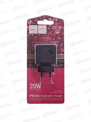 З/у сетевое 1USB-C 3.0A PD 20W быстр. зар Hoco CS13A черный *50