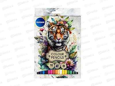 Карандаши 18цв CENTRUM Tiger 80482 *24