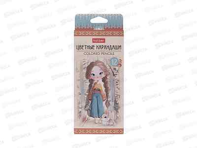 Карандаши 12цв Hatber Модница трехгран к/к 095277  *24