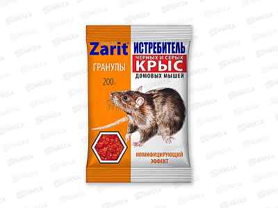 ТРИКОТА ИСТРЕБИТЕЛЬ Гранулы от крыс и мышей  200г Зарит *35 32644