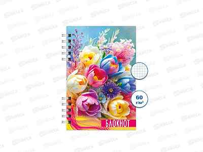 Блокнот 80л ПГС Тюльпаны, А6 , спираль *12