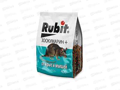 РУБИТ ЗООКУМАРИН+ Зерно от крыс и мышей 400гр *25 62453