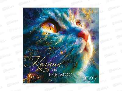 Календарь АД 2027 скрепка 29*29 Котик, ты космос 0615.441