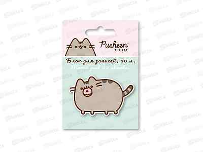 Блок д/записей АКАД 30л 10*7,5*0,4см Pusheen