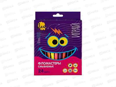 Фломастеры 24цв &quotЛео&quot &quotИграй&quot смываемые, LPFP-24 *24