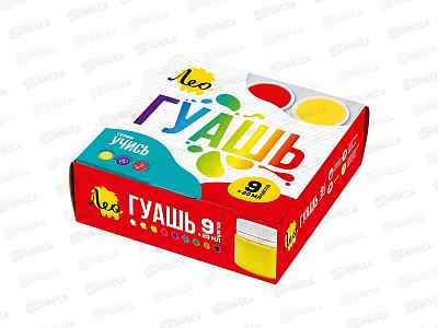 Гуашь &quotЛео&quot Учись  9цв., 20мл, LNG-0109 *12