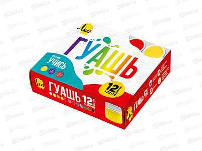 Гуашь &quotЛео&quot Учись 12цв., 20мл, LNG-0112 *24