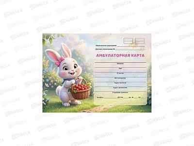 Амбулаторная карта ПП А5, 144л Милый зайчик, 200х140, 144-2425