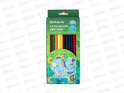 Карандаши 24цв ПандаРог &quotДракоша&quot деревянные, 15-5906 *6/120